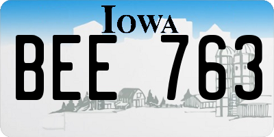 IA license plate BEE763