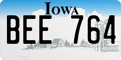 IA license plate BEE764