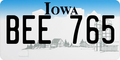 IA license plate BEE765