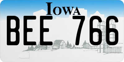 IA license plate BEE766