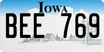 IA license plate BEE769