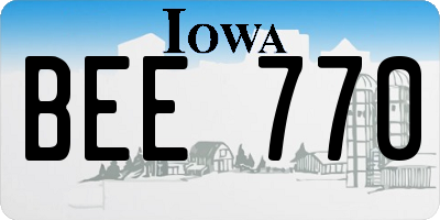 IA license plate BEE770