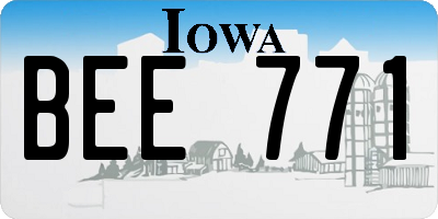 IA license plate BEE771