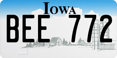 IA license plate BEE772
