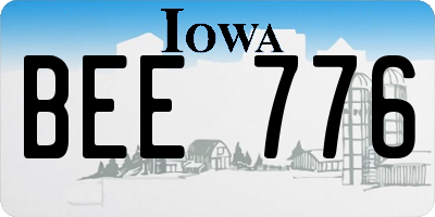 IA license plate BEE776