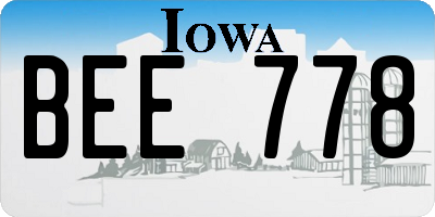 IA license plate BEE778