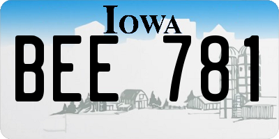 IA license plate BEE781