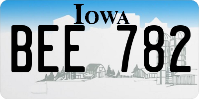 IA license plate BEE782