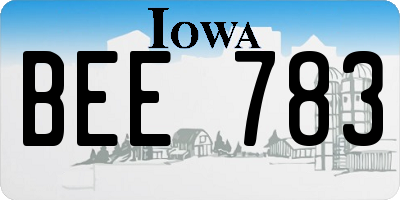 IA license plate BEE783