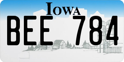 IA license plate BEE784