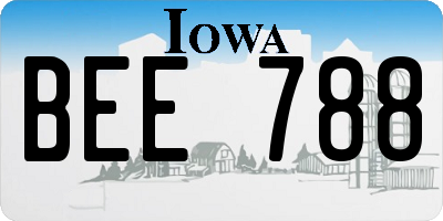 IA license plate BEE788