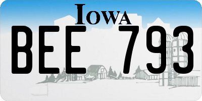 IA license plate BEE793