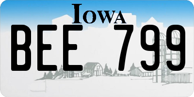 IA license plate BEE799