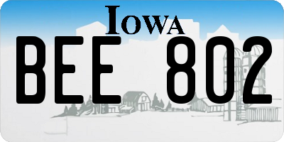 IA license plate BEE802