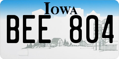 IA license plate BEE804
