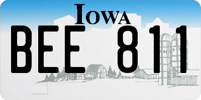 IA license plate BEE811