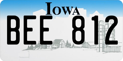 IA license plate BEE812