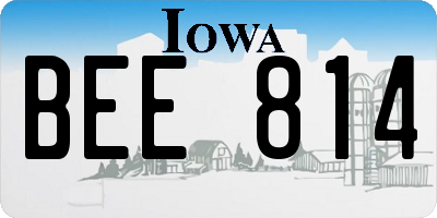 IA license plate BEE814