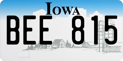 IA license plate BEE815