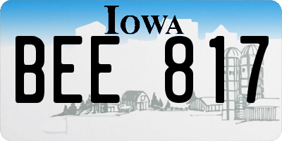 IA license plate BEE817