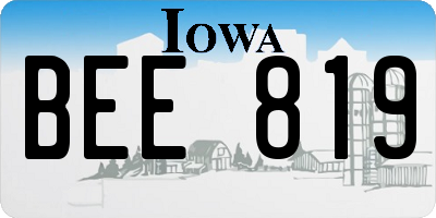 IA license plate BEE819