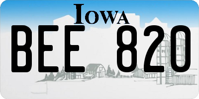 IA license plate BEE820