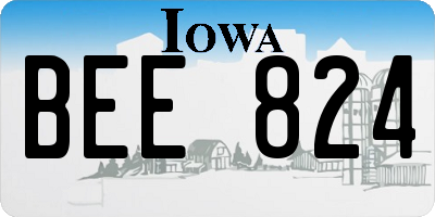 IA license plate BEE824