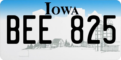 IA license plate BEE825