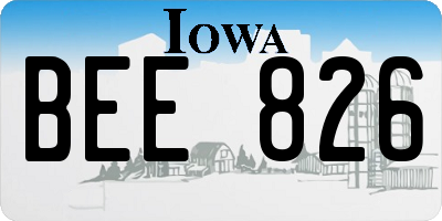 IA license plate BEE826