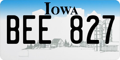 IA license plate BEE827