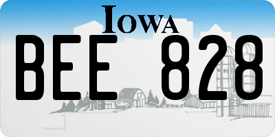 IA license plate BEE828