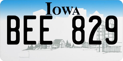 IA license plate BEE829