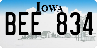IA license plate BEE834