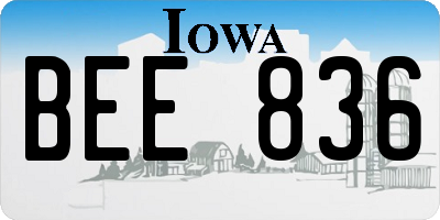 IA license plate BEE836