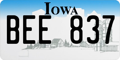 IA license plate BEE837