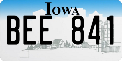 IA license plate BEE841