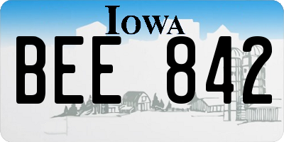IA license plate BEE842