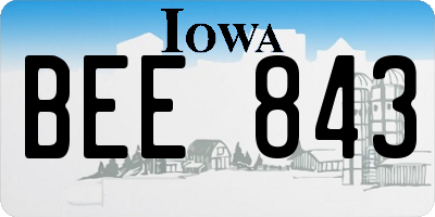 IA license plate BEE843
