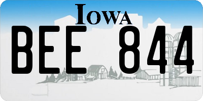 IA license plate BEE844