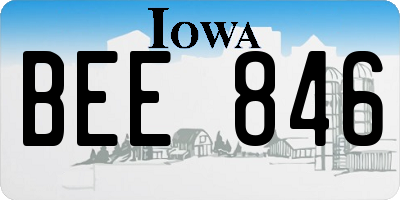 IA license plate BEE846