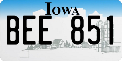 IA license plate BEE851