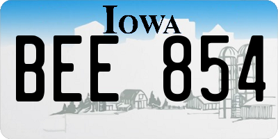IA license plate BEE854