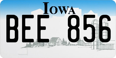 IA license plate BEE856
