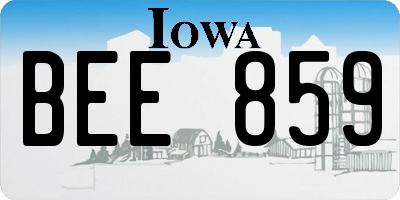 IA license plate BEE859