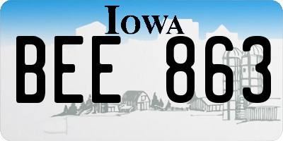 IA license plate BEE863