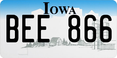 IA license plate BEE866