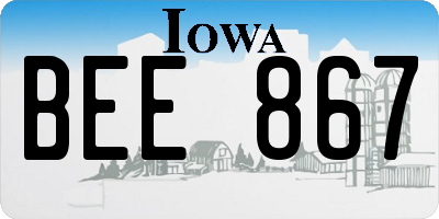 IA license plate BEE867