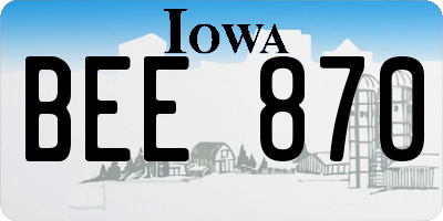 IA license plate BEE870