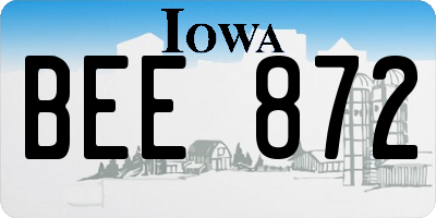IA license plate BEE872