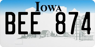 IA license plate BEE874